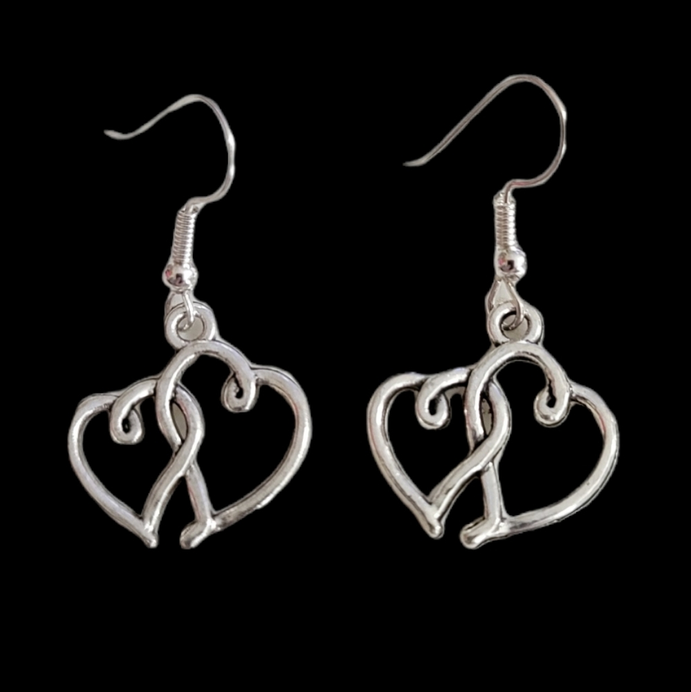 Double heart earrings